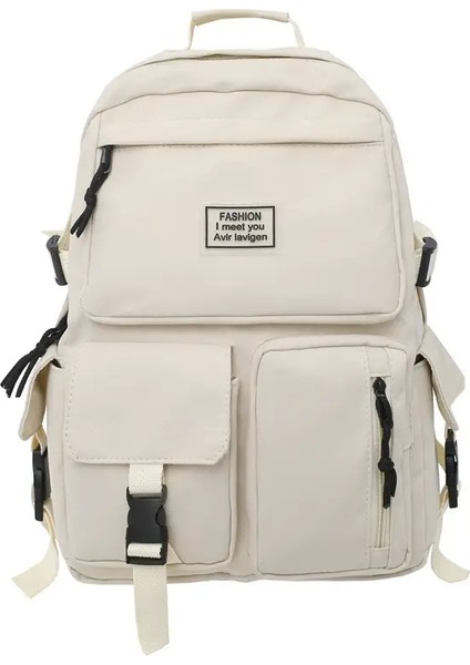 Sırt Çantası Büyük Kapasiteli Işık Basit Seyahat Çantası Tuval Sırt Çantası Öğrenci Okul Çantası Naylon Öğrenci Fermuar Backpackcolor: Siyah (Yurt Dışından)