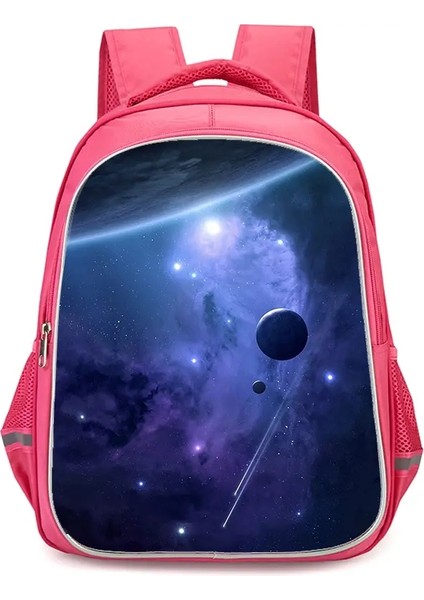 Çift Fermuarlı Cepli Kızlar Okul Sırt Çantası, Pembe Çizgi Film Yıldızlı Gökyüzü Okul Çantaları, Öğrenci Öğrencileri Için Dalı 16 Inç Çocuk Çantaları Renk: COLOR005 (Yurt Dışından)