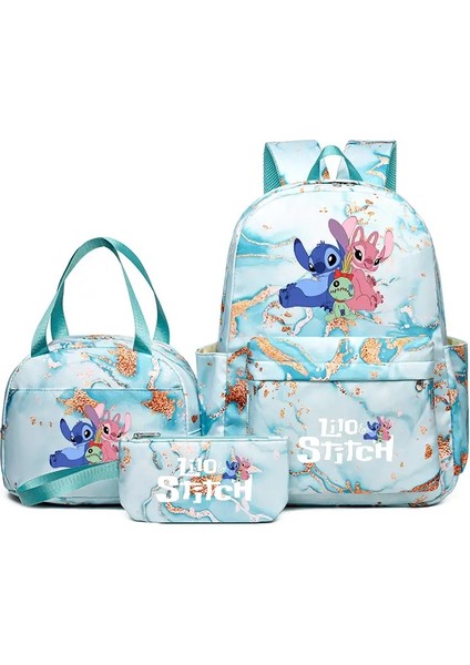 Stitch Angel Sırt Çantası, Öğle Yemeği Çantası Kalem Kılıfı ile Günlük Günlük, Günlük Kullanım Renk Için Ayarlanabilir Kayışlara Dalı Okul Çantaları: Green-A (Yurt Dışından)