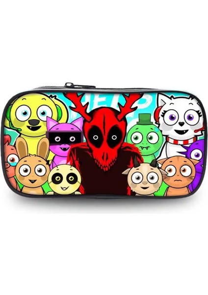 Incredibox Schoolbag Sprunki Sırt Çantası Çift Katmanlı Sprunki Sırt Çantası Öğrenci ve Çocuklar Mochila Pencial Bag Sprunki Sırt Çantası Renk: 21X10CM (Yurt Dışından)