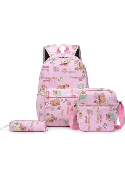 Kawaii Büyük Kapasiteli Capya Okul Sırt Çantası Üniversite Öğrencisi Için Sevimli Karikatür Baskı Sırt Çantaları Kadınlar Ins Girls 'sırt Çantaları Renk: Pembe (Yurt Dışından)