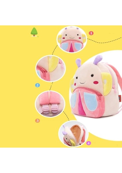 M68C Boy Kızlar Peluş Peluş Sırtı Karikatür Mini Sırt Çantası Seyahat Okulu Day Pack Çocuklar Okul Çantası (Yurt Dışından)