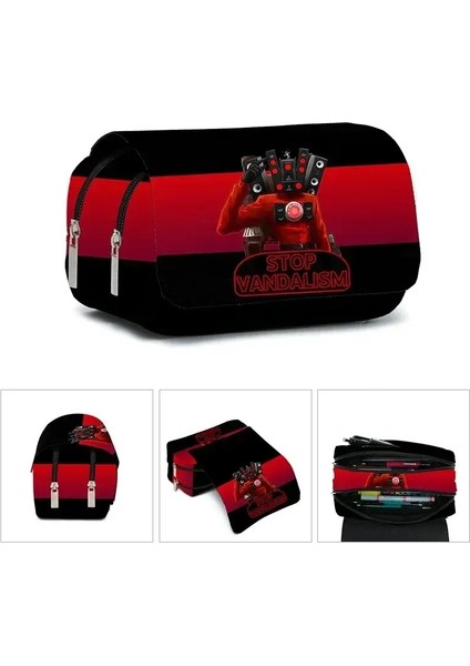 Sıcak Tuvalet Erkekler Crossbody Bag Skibidi Tuvalet Oyunu Periferik Birincil ve Ortaokul Öğrencilerin Omuz Çantası Rengi: Siyah (Yurt Dışından)