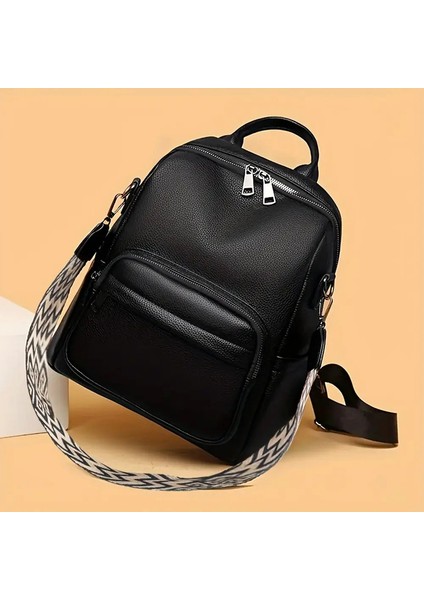 Kadınların Çok Amaçlı Sırt Çantası, Tek Omuz Crossbody Çantası, Şık Yumuşak Deri Kadın Sırt Çantası, Günlük Seyahat Bagcolor: Siyah (Yurt Dışından)