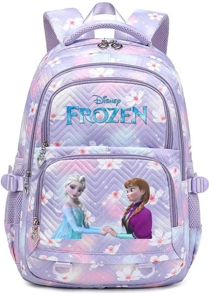 Dondurulmuş Anna Elsa Öğrenci Sırt Çantaları Okul Çantası Su Geçirmez Kadınlar Sırt Çantası Seyahat Çantası Okul Çantası Genç Kızlar Kitap Çantası Renk: Purple2 (Yurt Dışından)