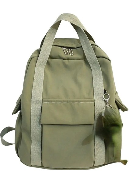 Kadınlar Tuval Sırt Çantası Kadın Vintage Saf Pamuklu Seyahat Çantası Moda Çizme Dizüstü Bilgisayar Çantaları Genç Kızlar Için Omuz Çantası Renk: Yeşil (Yurt Dışından)