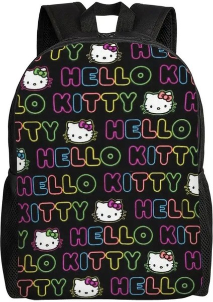 Özel Hello Kitty Sırt Çantaları Erkekler Kadınlar Su Geçirmez Kolej Okulu Sanrio Kitty Beyaz Çanta Baskı Kitap Çantaları Renk: 3/boyut: 16 Inç (Yurt Dışından)