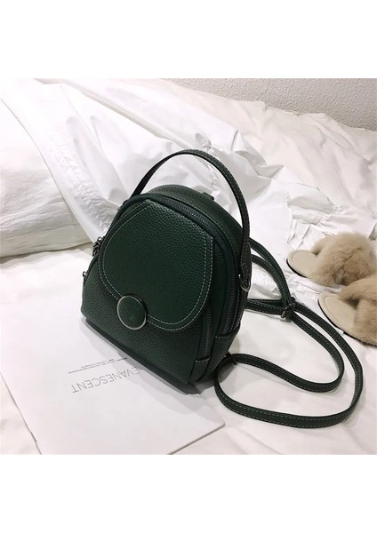 Yeni Tasarımcı Moda Kadınlar Deri Sırt Çantası Mini Yumuşak Dokunuş Çok Fonksiyonlu Küçük Sırt Çantası Kadın Bayanlar Omuz Çantası Kız Takip: Siyah/boyut: 20X8X23CM (Yurt Dışından)