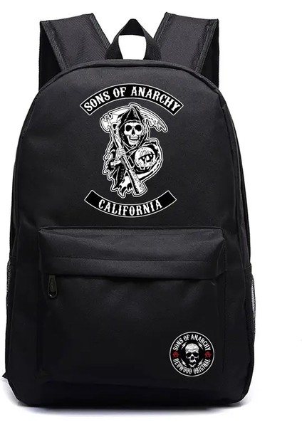 Anarşi Okul Çantası Oğulları Erkekler Baskı Kaliforniya Back Pack Anime Moda Sırt Çantası Öğrencileri Kızlar Için Çantalar Erkek Renk: Siyah 03 (Yurt Dışından)