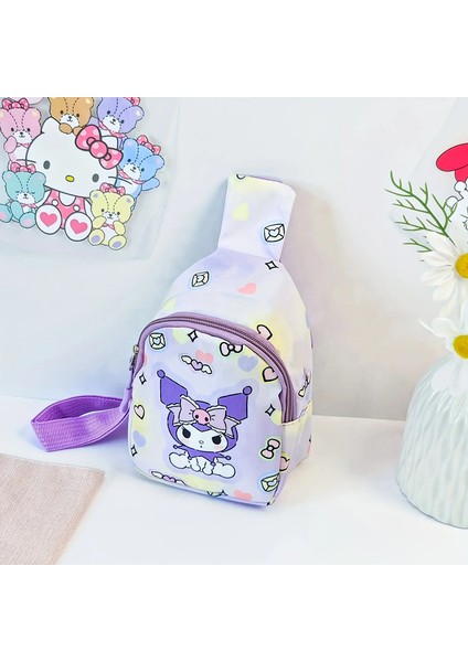 Komik Sanrio Crossbody Çanta Çizgi Film Melodisi Kuromi Çocuklar Göğüs Çantası Hello Kitty Omuz Messenger Çantası Anime Sırt Çantası Renk: Kuromi (Yurt Dışından)