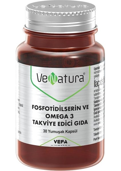 Fosfotidilserin Ve Omega 3 Takviye Edici Gıda 30 Yumuşak Kapsül