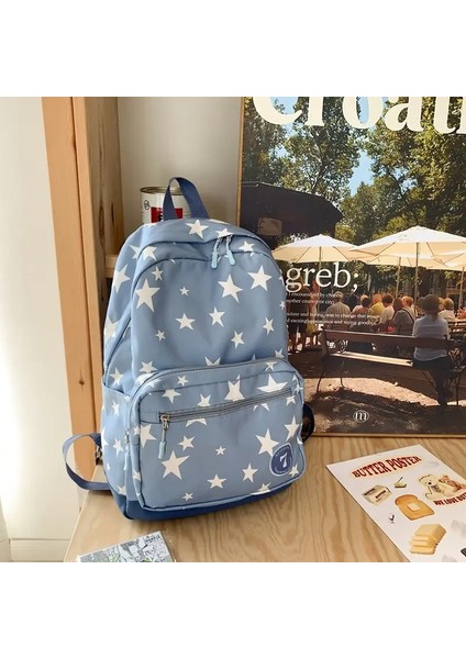 Kadınlar Için Yıldız Backpack Erkekler 17 Inç Yıldız Dizüstü Bilgisayar Backpack College Çantası Sevimli Seyahat Sırt Çantası Öğrencisi Okula Geri Günlük Kitap Çantası Renk: Mavi (Yurt Dışından)