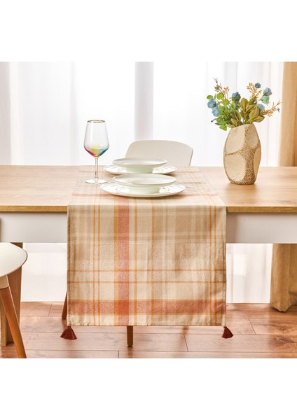 Myhome Ekose Runner - Ekru / Kiremit - 45X150 cm fiyatları