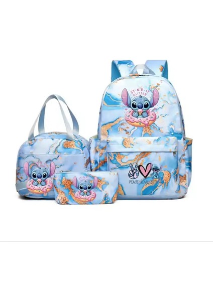 3pcs Disney Lilo Dikiş Renkli Sırt Çantası Öğle Yemeği Çantası Sırt Çantası Sırt Çantası Kızlar Için Gündelik Okul Çantaları (Yurt Dışından)