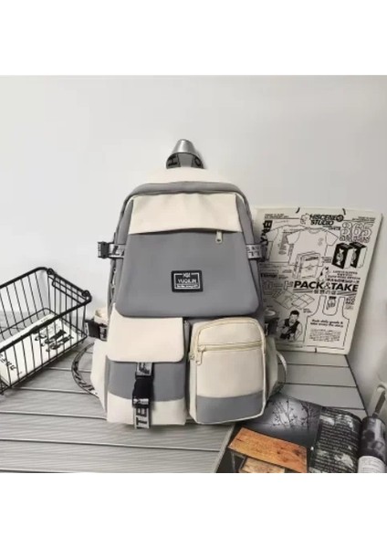 2025 Trend Bireysellik Öğrenci Sırt Çantası Büyük Kapasiteli Moda Boy Backpack Bilgisayar Çantası Schoolbag Renk: Tek Paket (Yurt Dışından)