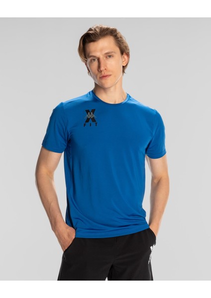 Kombat Wkt Ello Erkek Mavi Bisiklet Yaka Tişört