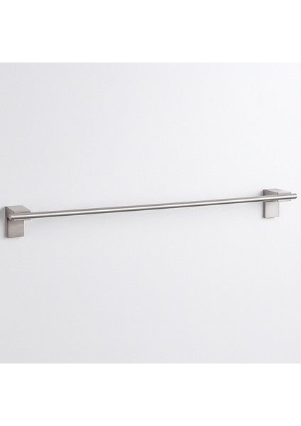 Krom Gümüş Metal Uzun Havluluk 49 cm Duvara Monte Vidalı Lüks Banyo Asma Askı Çubuk Tasarım