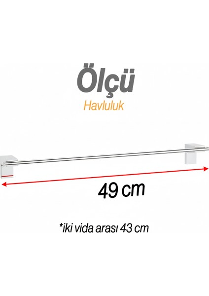Krom Gümüş Metal Uzun Havluluk 49 cm Duvara Monte Vidalı Lüks Banyo Asma Askı Çubuk Tasarım fiyatları