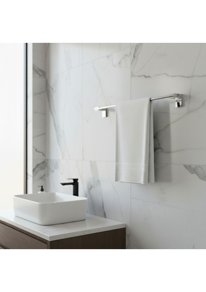 Krom Gümüş Metal Uzun Havluluk 49 cm Duvara Monte Vidalı Lüks Banyo Asma Askı Çubuk Tasarım indirimleri