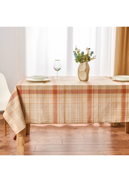 Myhome Ekose Masa Örtüsü - Ekru / Kiremit - 150X200 cm fiyatları