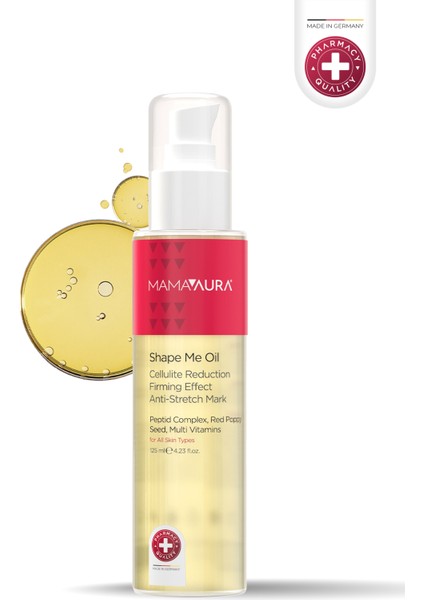 Shape Me Doğum Sonrası Çatlak ve Selülit Karşıtı, Sıkılaştırıcı Vücut Yağı 150 ml – Gelincik Tohumu Ekstraktlı, Paraben ve SLS’siz