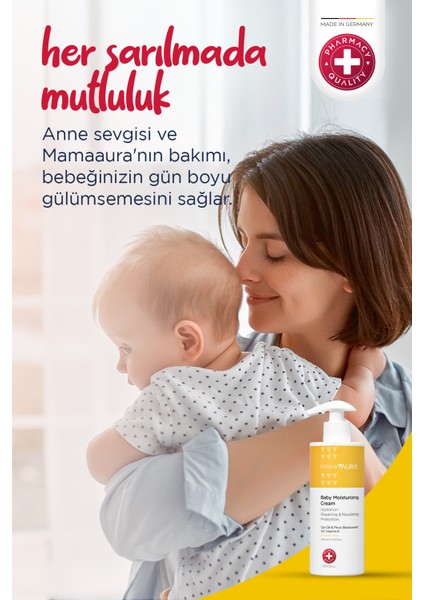 Bebek Kremi - Yenilebilir İçerik, 24 Saat Süren Nemlendirme ve Egzama Bakımı için Uygun, 200 ml