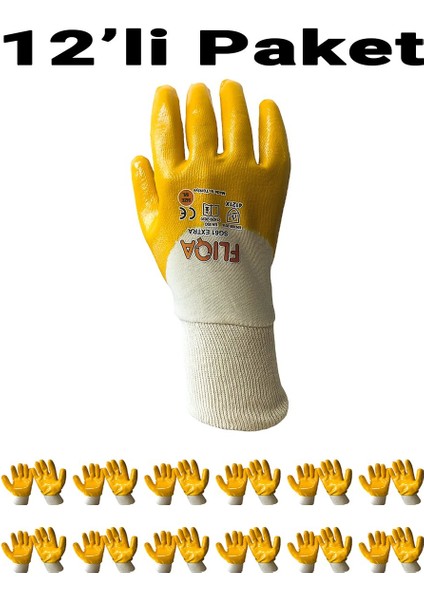 SG61 Extra Kalın Nitril Aşınmaya Dayanıklı Mekanik İş Eldiveni 12'li Paket indirimleri