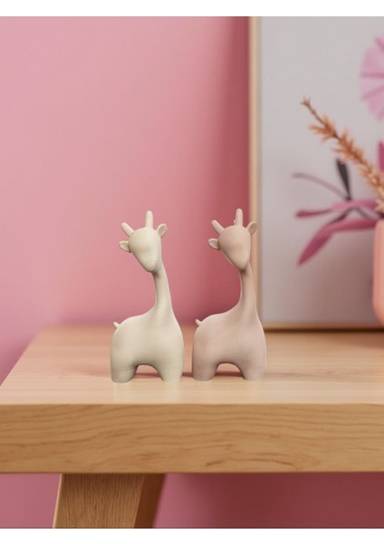 Minimalist Zürafa Figürü Seti (2’li) – Zarif & Modern Dekor modelleri