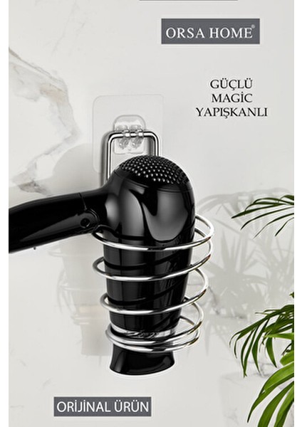 Krom Saç Kurutma Makinesi Askısı Güçlü Yapışkanlı Modern Tasarım Krom Renk fiyatları