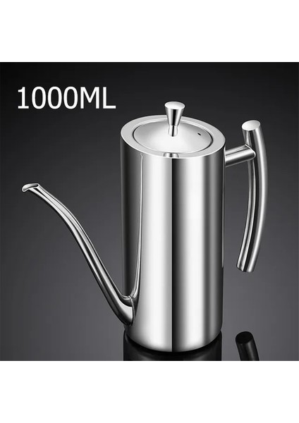 1000 ml Paslanmaz Çelik Yağdanlık Mutfak Yağı Tankı Pot Sos Sirke Hiçbir Damlama Toz Geçirmez Yağ Saklama Kabı Tankı Depolama Mutfak Gereçleri (Yurt Dışından)