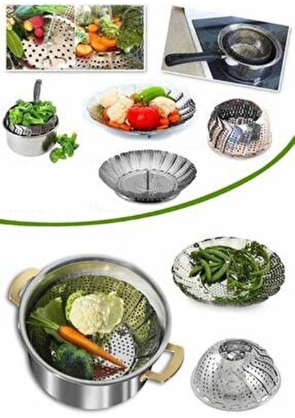 Paslanmaz Çelik Buharda Sebze Haşlama Sepeti Sağlıklı Pişirme İçin 100 Adet modelleri