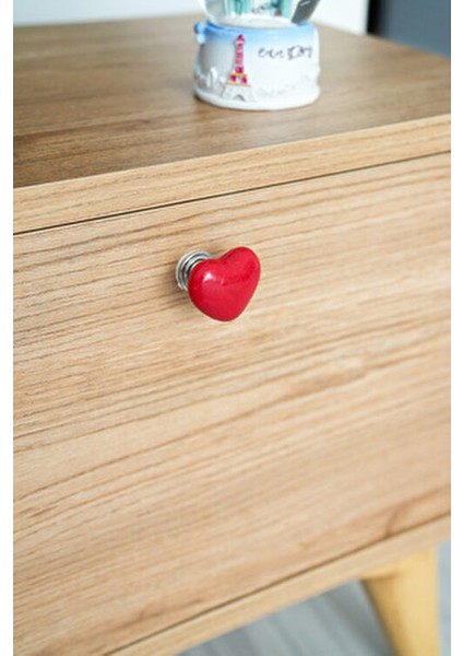 Kalp Tasarımlı Klozet Basma Buton Düğmesi Kulp Kolay Montaj 1 Adet