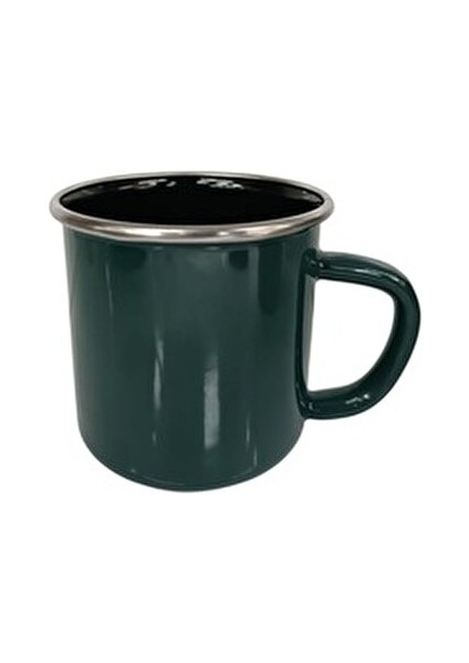 Emaye Kamp Kupası 3'lü Set Kırmızı Yeşil Bej Renk Emaye Malzeme Desensiz indirimleri