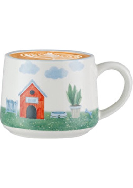 Figürlü Porselen Kupa Renkli 380 ml Kahve ve Çay Servisi İçin fırsatları