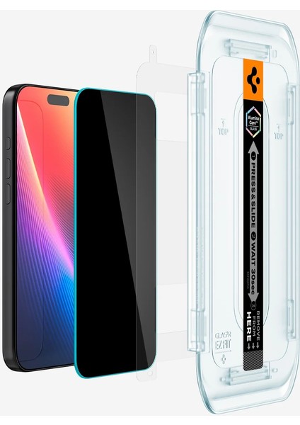 iPhone 17 Pro Max / 16 Pro Max ile Uyumlu Hayalet Cam Ekran Koruyucu AluminaCore™ iyonlaştırılmış Güçlendirilmiş Cam Teknolojisi Kolay Kurulum GLAS.tR EZ Fit Privacy HD (2 Adet) - AGL07908
