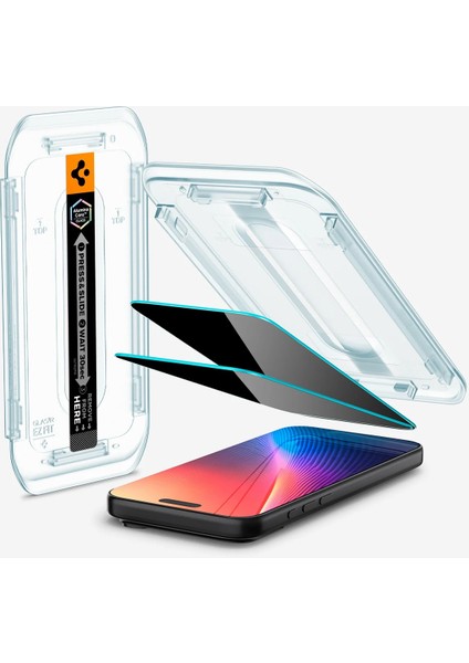 iPhone 17 Pro Max / 16 Pro Max ile Uyumlu Hayalet Cam Ekran Koruyucu AluminaCore™ iyonlaştırılmış Güçlendirilmiş Cam Teknolojisi Kolay Kurulum GLAS.tR EZ Fit Privacy HD (2 Adet) - AGL07908