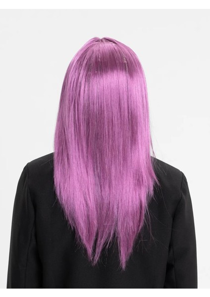 Rose Pembe Renk Düz Kesim Uzun Parti Peruğu Takma Saç
