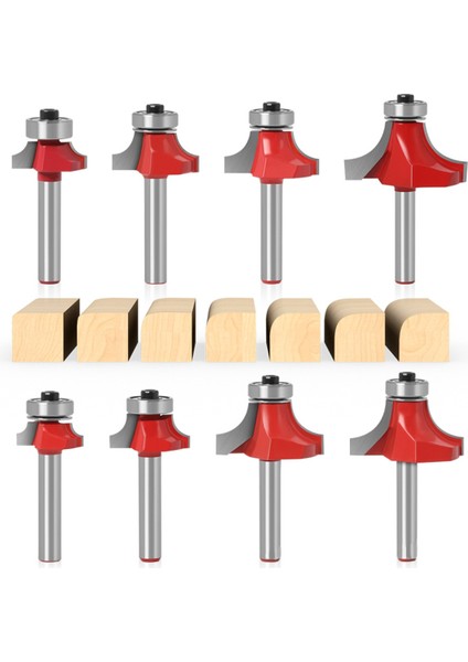 8pc 1/4inch 6 35MM Saf Freze Kesici Oyma Köşe Yuvarlak Yönlendirici Bit Ahşap Kenar Ahşap Işleme Değirmeni Klasik Cutte (Yurt Dışından) modelleri