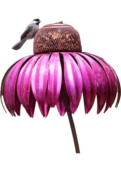 Kırmızı Kuş Besleyici Şişesi Stand Açık Bahçe Çiçek Şeklinde Kuş Besleyici (Yurt Dışından)