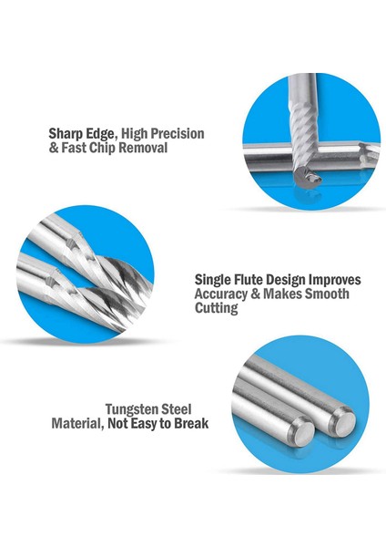 40 Paket Cnc Yönlendirici Bitleri 1/8 Inç Shank Spiral Upcut Yönlendirici Bit Mdf Ahşap Akrilik Pvc Için Tek Flüt Uç Değirmeni (Yurt Dışından)