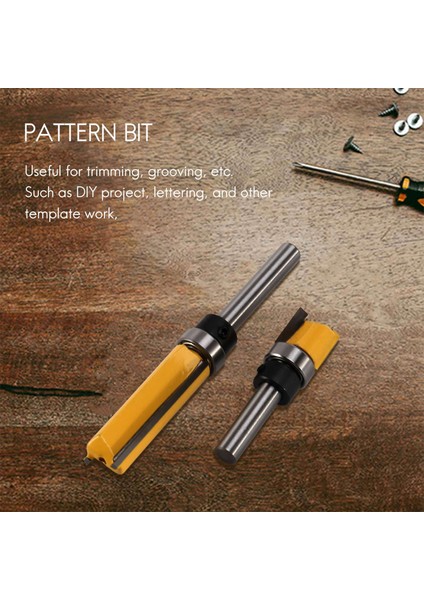 4pcs Floş Trim Yönlendirici Bitleri Üst Yatak Yönlendirici Biti 1/4 Inç Sap Düz Desen Şablonu Yönlendirici Bit Ahşap Değirmen Kesici Alet (Yurt Dışından) fırsatları