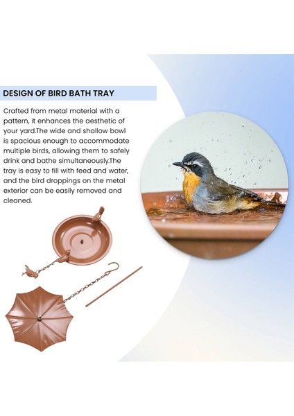 Asma Kuş Banyosu Asma Kuş Besleyici Metal Kuş Banyoları Our Soors Haksız Kuş Banyo Tepsisi veya Kuş Suyu (Yurt Dışından) modelleri