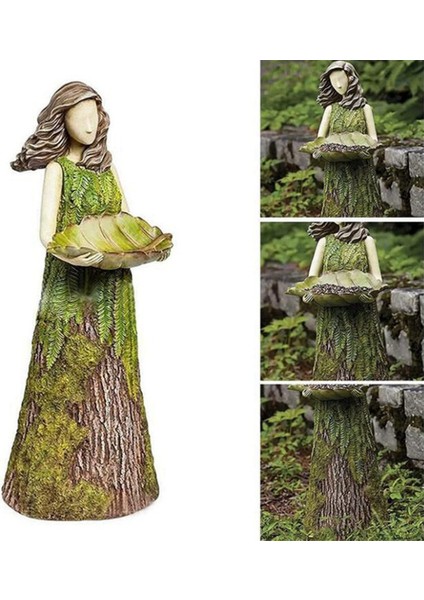 Peri masalı kız kuş besleyici bahçe heykel süsü reçine el sanatları açık bahçe heykeli (Yurt Dışından) modelleri