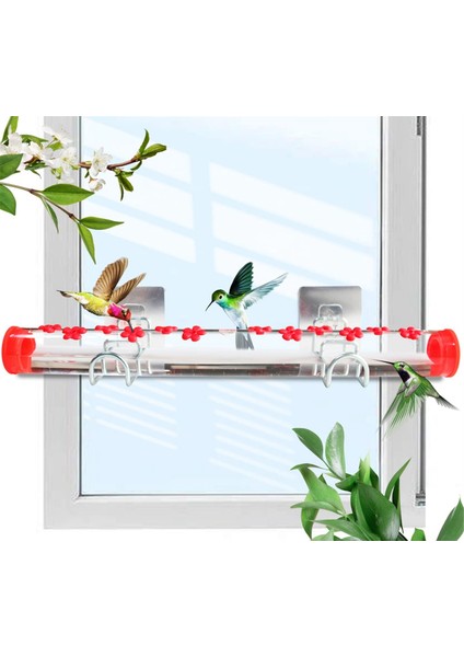 Kuş Besleyici Penceresi Kuş Besleyici 2 Çelik Stand, Besleme Portları, Açık Kuş Besleyici Doldurması Kolay, 50CM (Yurt Dışından) fırsatları
