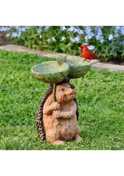 Reçine Heykel Kuş Besleyicileri, Oyma Reçine Kuş Banyosu, Açık Ev El Sanatları Reçine Avlu Çim Süslemeleri Dekor Heykel C (Yurt Dışından) fırsatları