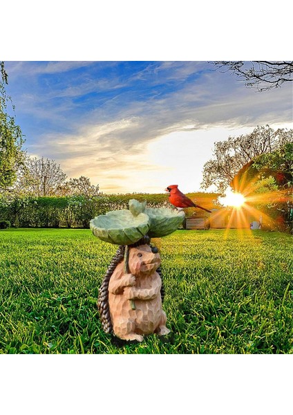 Reçine Heykel Kuş Besleyicileri, Oyma Reçine Kuş Banyosu, Açık Ev El Sanatları Reçine Avlu Çim Süslemeleri Dekor Heykel C (Yurt Dışından) indirimleri