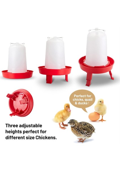 Üst Dolduran Civciv Besleyici ve Waterer Kit, Civciv Besleyici ve Waterer 3 Tems ile Civcivler Için Ayarlanabilir Bacaklar Kırmızı (Yurt Dışından) fiyatları