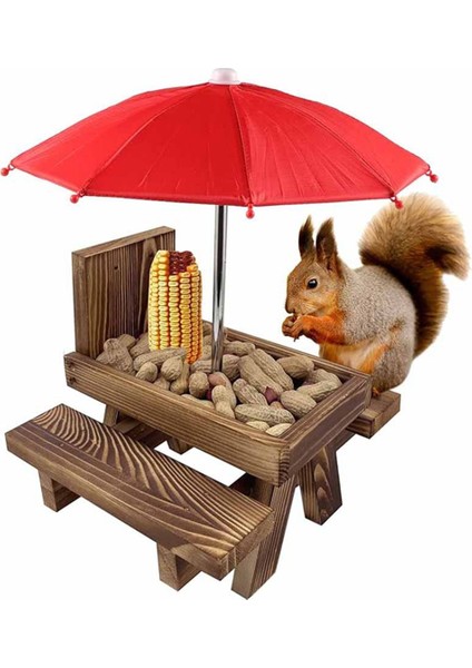 Sincap Besleyici Piknik Masası Şemsiye, Ahşap Sincap Besleyicileri Dışarı, Sevimli Sincap Besleyici+Katı Yapı B (Yurt Dışından) fırsatları