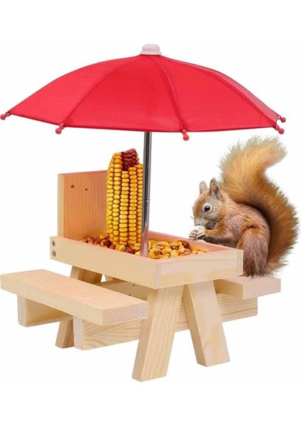 Sincap Besleyici Piknik Masası Şemsiye, Ahşap Sincap Besleyicileri Dışarı, Sevimli Sincap Besleyici+Katı Yapı B (Yurt Dışından) indirimleri
