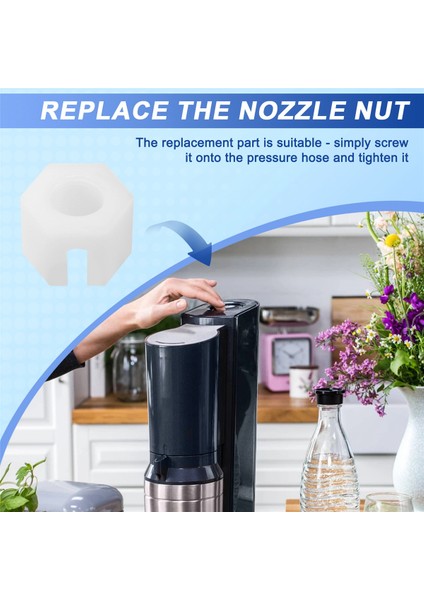 Sodastream Crystal 1.0 2.0 Nozul Yedek Somunları Ikili Set, Hızlı Takılan Co2 Konnektörü, Güvenli Gaz Contası (Yurt Dışından) fırsatları